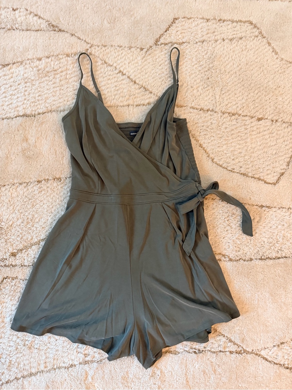 Wrap Front Olive Green Romper - Women
